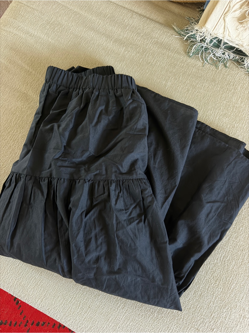 Na Nin Mimi Silk Cotton Voile Skirt - Black Tiered Maxi Skirt — image 4 of 8